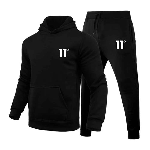 Fashion 11 Print Tracksuit for Men Hooded Sweatshirt and Sweatpants