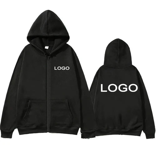 Customized Printed Men Women Zipper Up Hoodie Loose Casual Clothing
