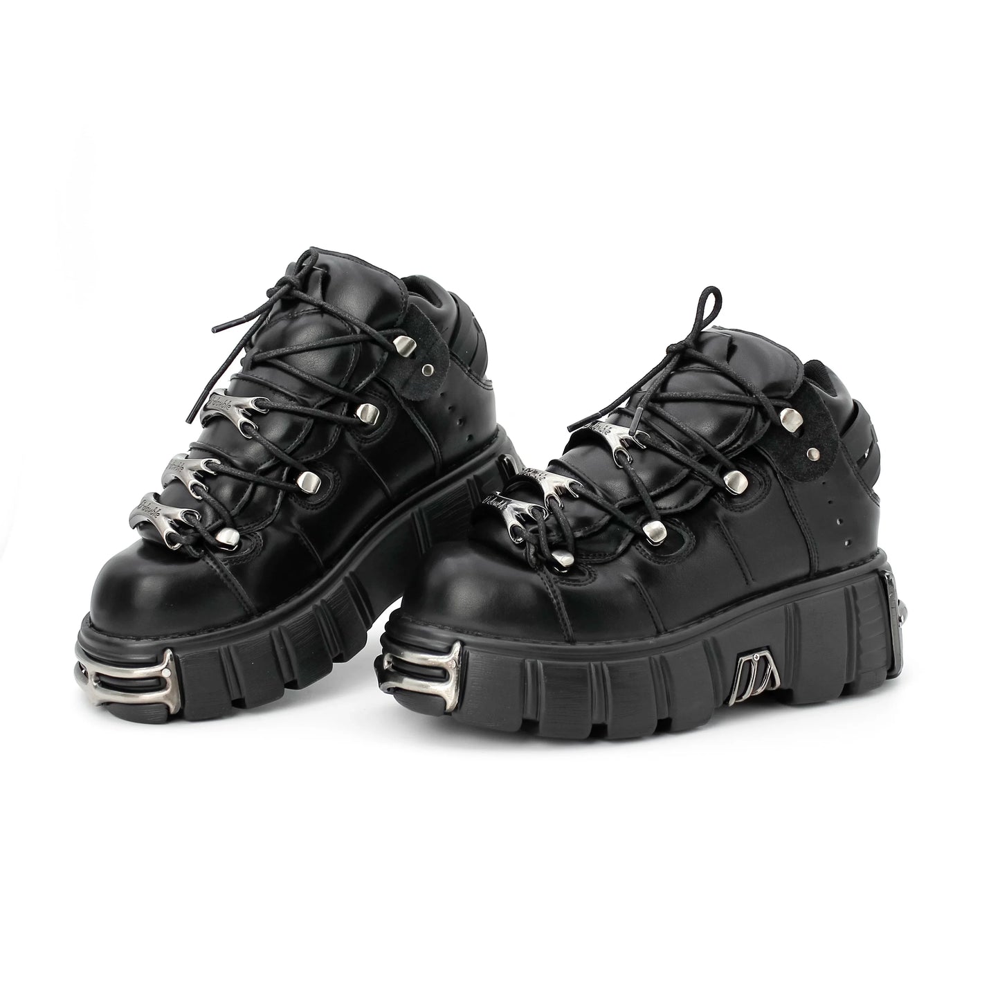 New 2024 Brand Punk Style Women Shoes Lace-up heel height 6CM Platform