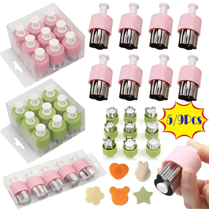 5/9Pcs Stainless Steel Cartoon Shape Vegetable Fruit Cutter Set DIY
