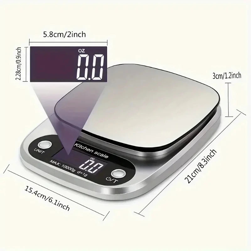 1pc Accurate Digital Kitchen Scale for Cooking and Baking - 22lb