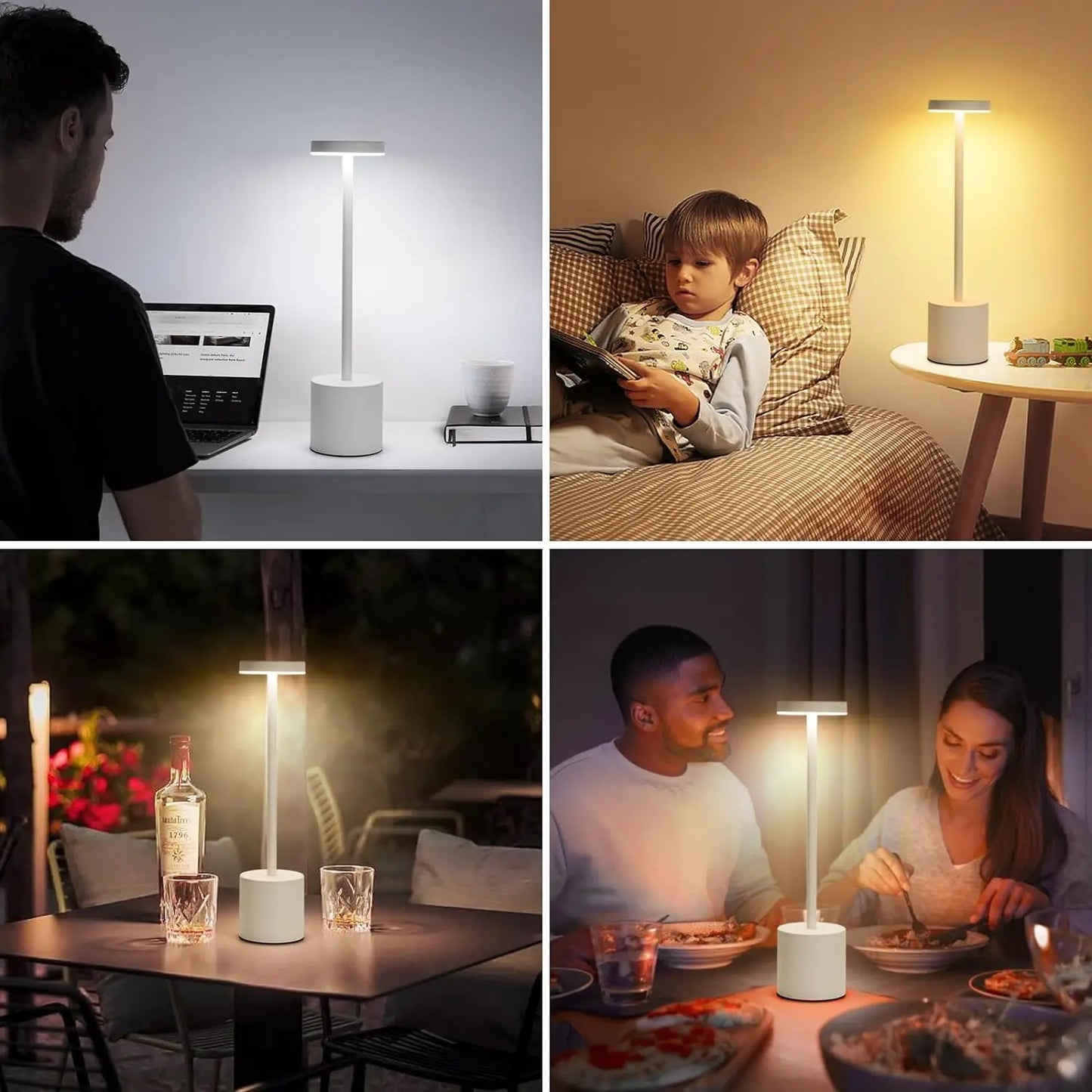 Rechargeable Table Lamp Touch Sensor LED Desktop Night Light Wireless