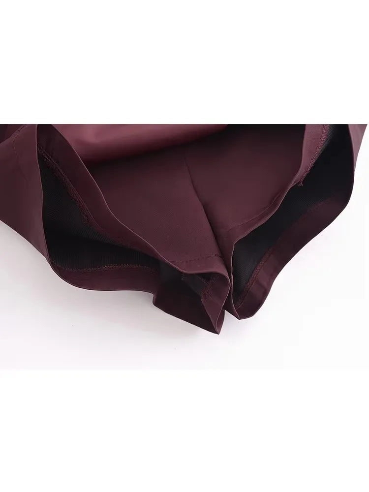 TFMLN New Spring Women Solid Skort Fashion Causal Side Zipper Mini