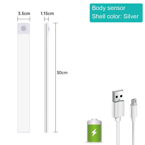 Bedroom Night Light Motion Sensor Lights Wireless USB Under Cabinet