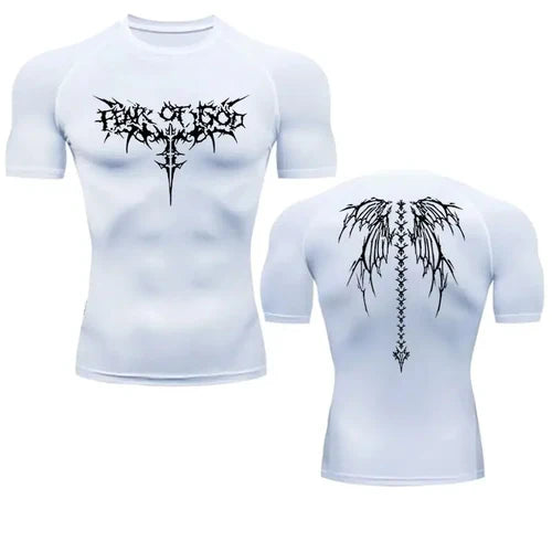 2024 Summer Men Sun-protective Clothing Anime T-shirt Fitness