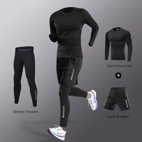 Men's Ice Fiber Quick-Dry Running & Fitness Full Set/Suit Tracksuit