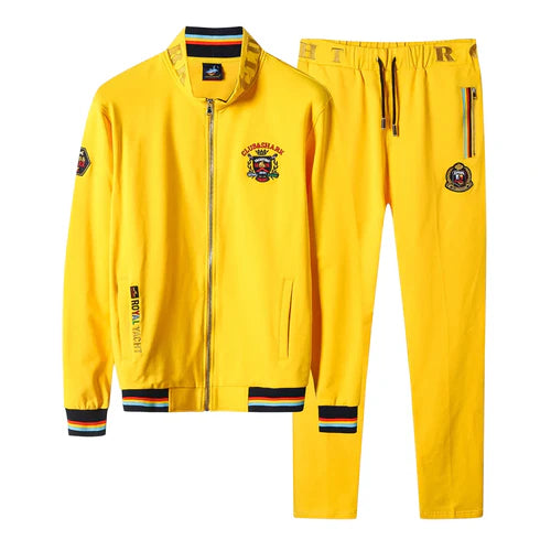 High Quality Embroidery Fashion Tracksuit Autumn Men's Sportswear Two