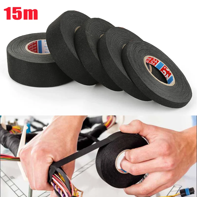 15M 9/15/19/25/32MM Heat-resistant Adhesive Cloth Fabric Tape For