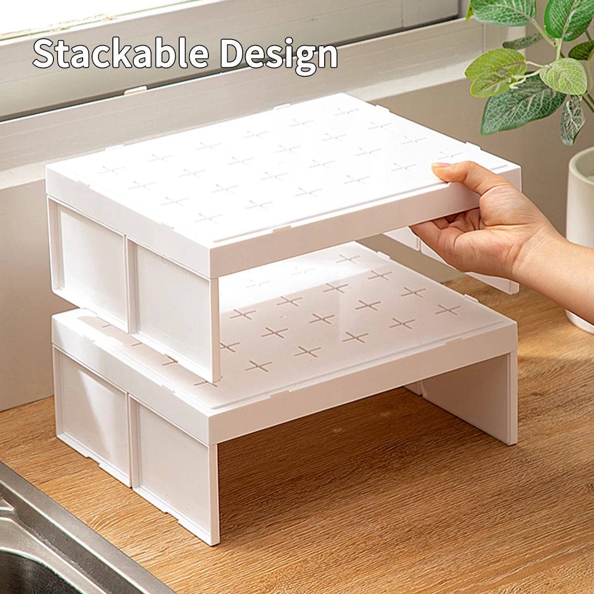 WORTHBUY Cabinet Water Cup Storage Rack Stackable Cup Holder Large