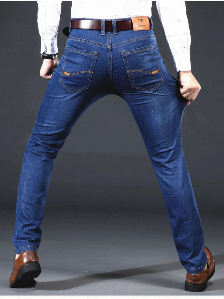 New Men Light Luxury Stretch Slim Fit Pants Comfortable Soft Business