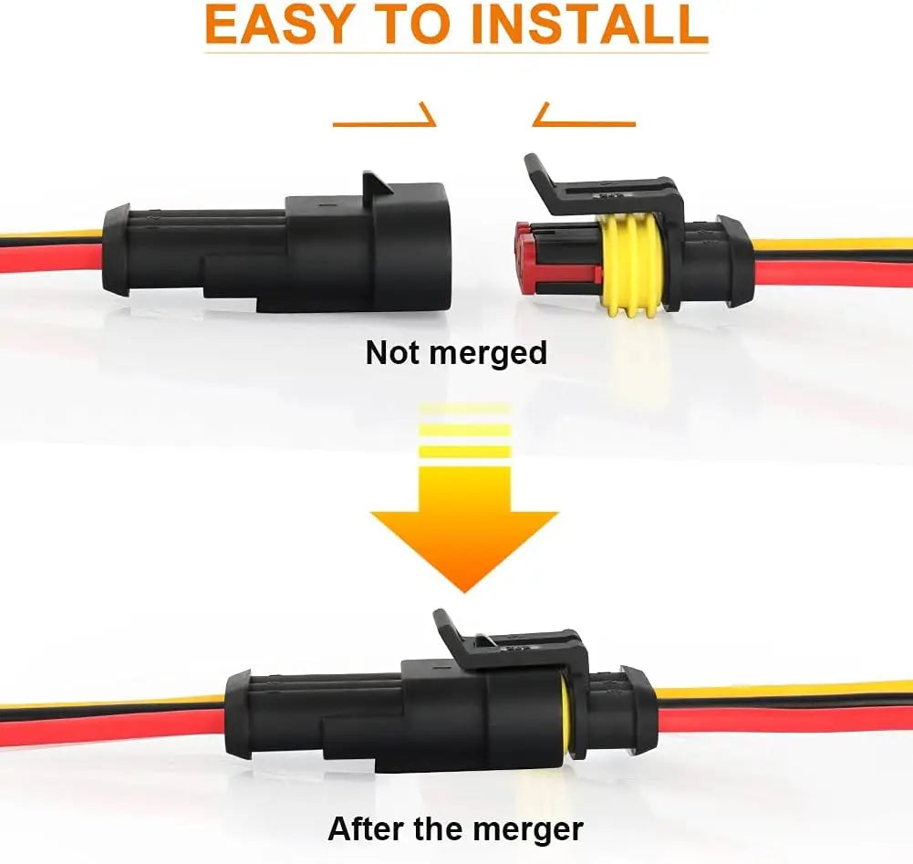10pcs 5 Sets Waterproof Automotive Male Female Electrical Connectors