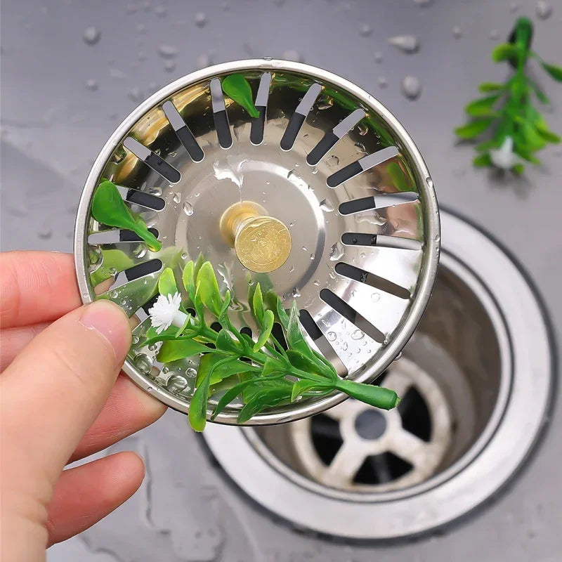 Kitchen Stainless Steel Sink Filter Hole Bathtub Hair Catcher Stopper