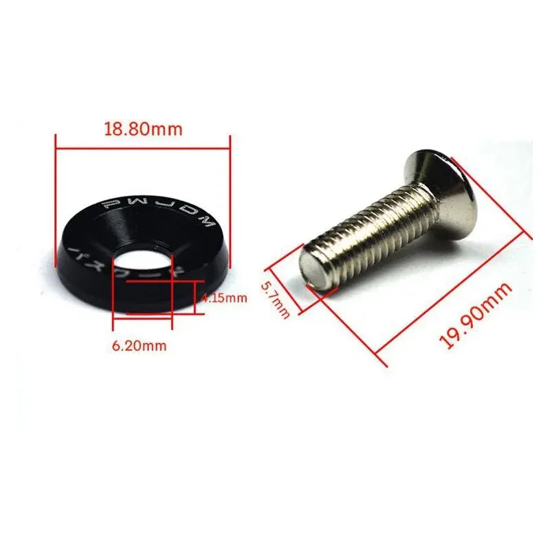 10 PCS M6 Car Modified Fasteners Fender Washer Bumper Engine Concave