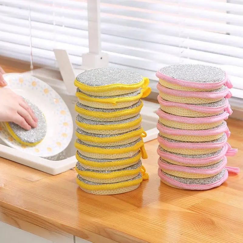 10/5/3PCS Double Side Dishwashing Sponge Dish Washing Brush Pan Pot