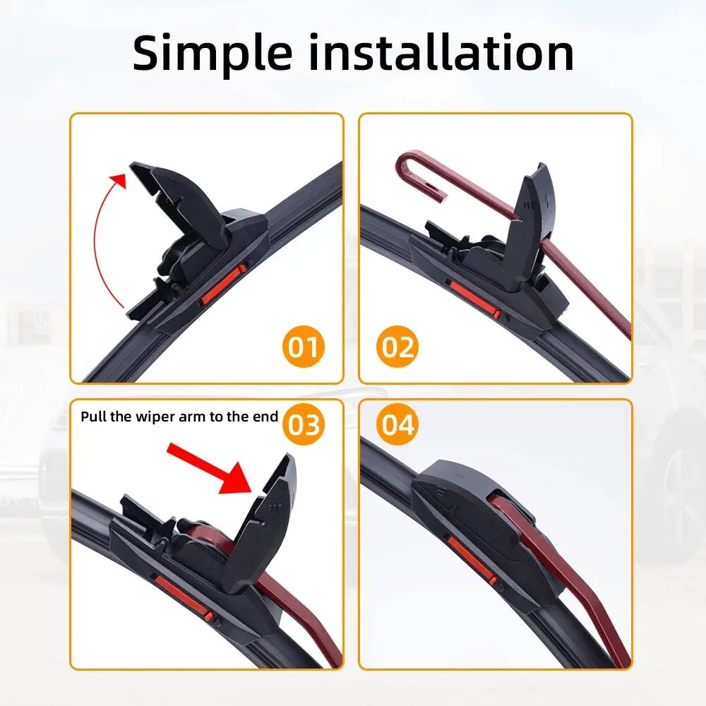 Universal Car Windshield Wiper Blades Double Layer Soft Rubber