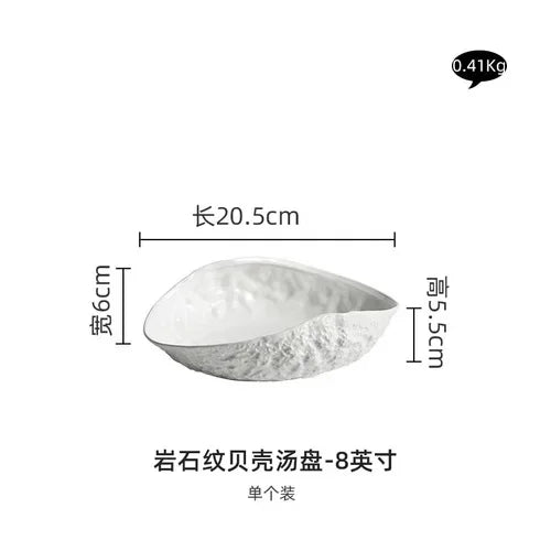 Creative White Plate Ceramic Tableware Restaurant Pasta Plate