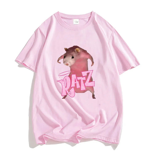 Ratz Mouse Cartoon Printed Women's T-shirt Casual Short Sleeve T-shirt