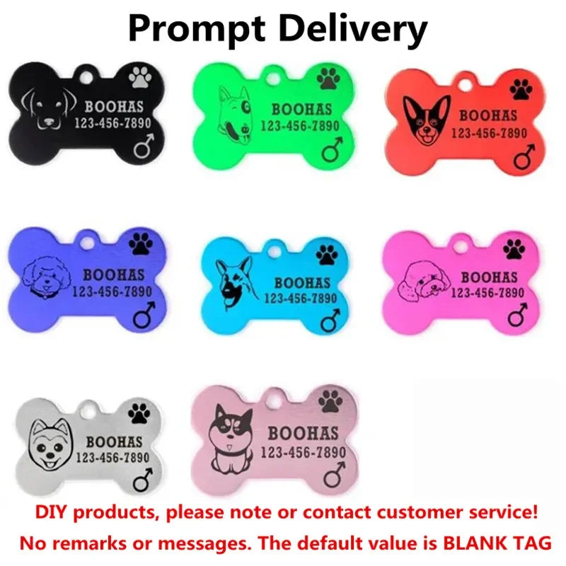 2pcs/lot Pet Dog Cat ID Name Tag Identification Pet Collar Kitten