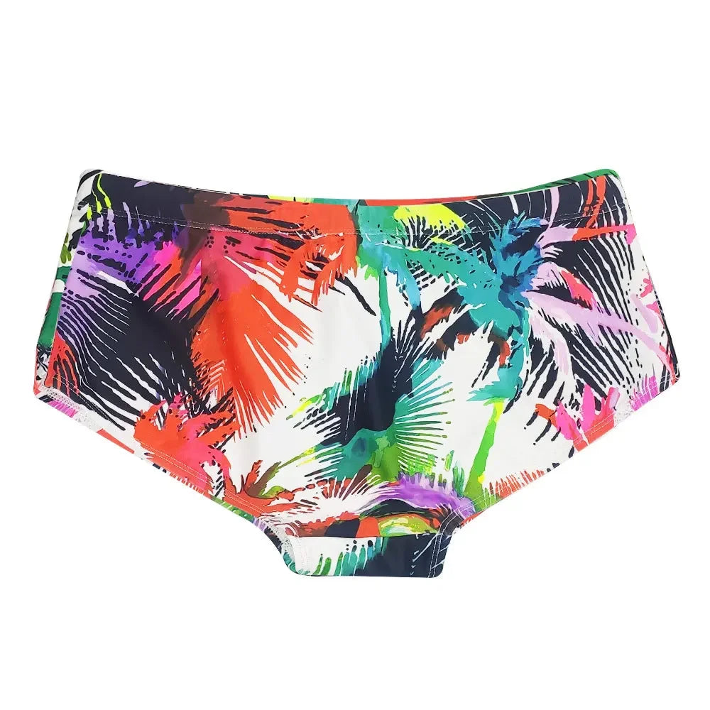 Men Swimwear Palm Multicolor Swimming Trunks Briefs Bikini Board Surf