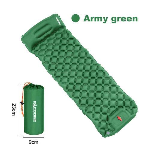 PACOONE Outdoor Camping Sleeping Pad Inflatable Mattress with Pillows