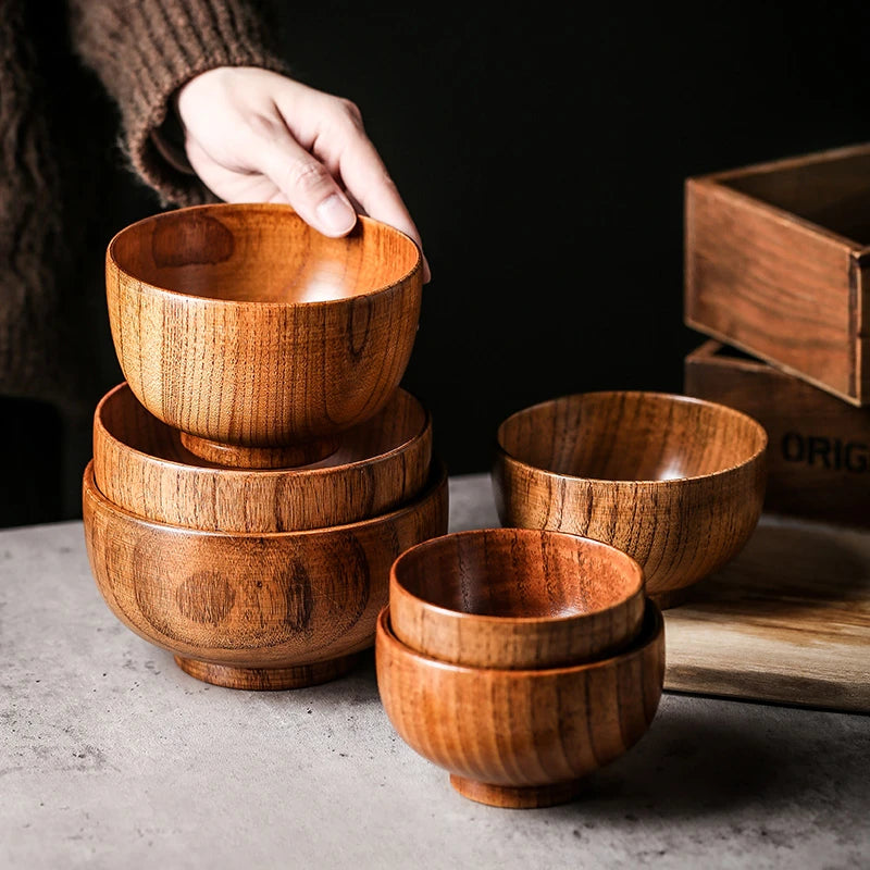 13cm Small Size Round Sour Date Wood Bowl For Adult Whole Wooden Soup
