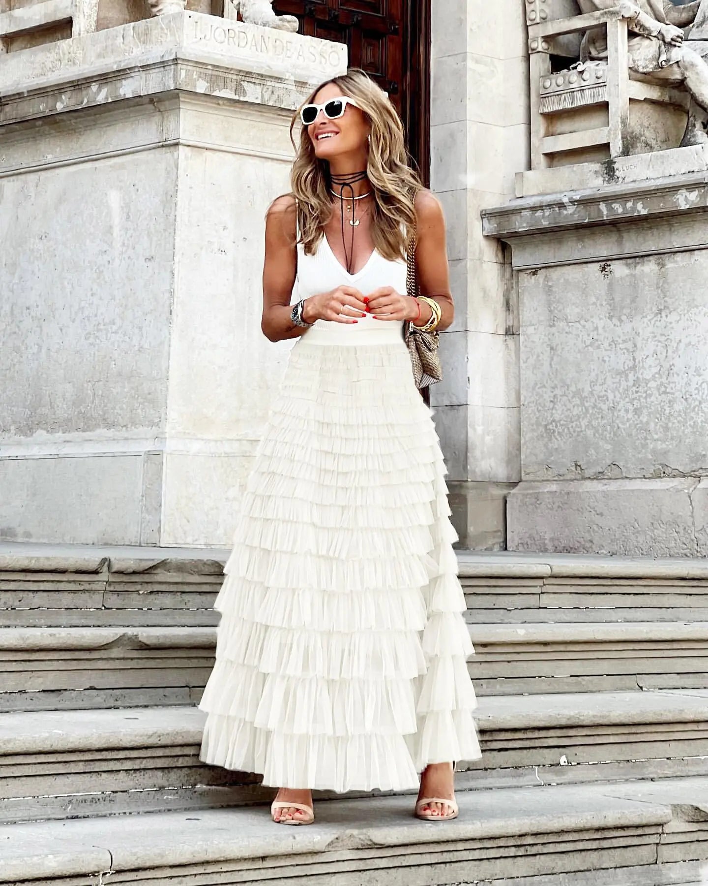 Casual Womens Solid Ball Gown Long Skirt Tulle High Waist Pleated Tutu
