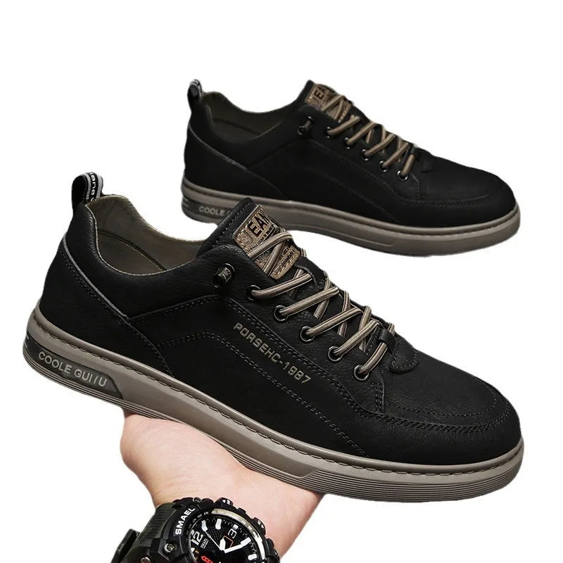 Spring Autumn Men's Casual Sneakers Waterproof Vulcanized Shoes 2024