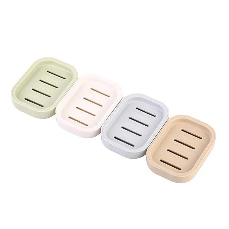 Double Layer Square Soap Dish with Cover Plastic Drain Soap Box
