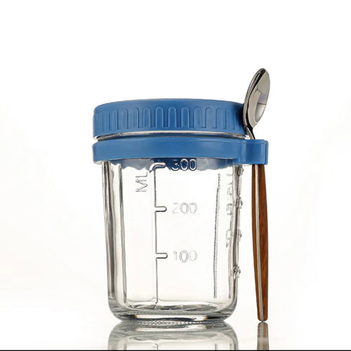 1pcs Overnight Oats Container Milk Fruit Salad Food Storage Glass Jars