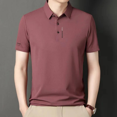 2025 Men's Short Sleeve Solid Color Polo Shirt Breathable Comfortable