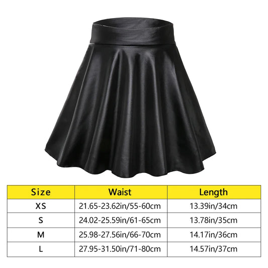 High Waist Elastic Mini Short Skirt Women Faux Leather Skirts