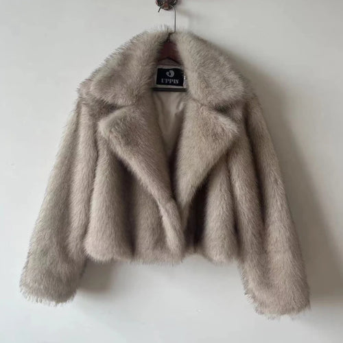 2024 Luxury Brand Autumn Winter Fur Coat Women Short Lazy Wind Fox Fur
