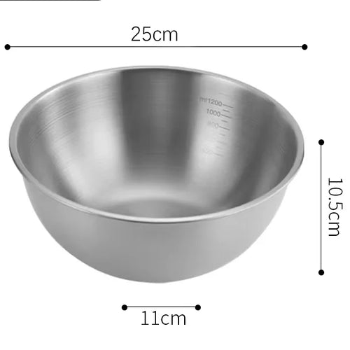17-25cm Stainless Steel Gold And Silver Salad Bowl Rice Noodles Lamian