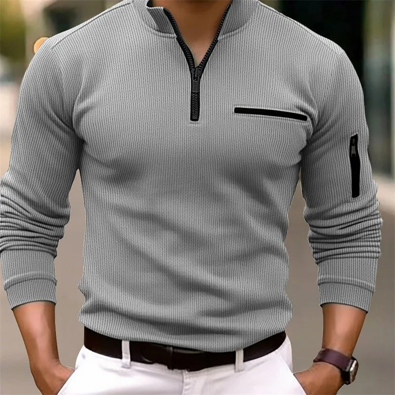 New light luxury light mature casual men sports retro style striped