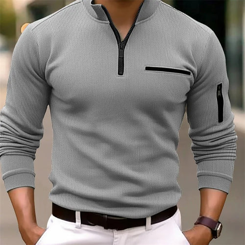 New light luxury light mature casual men sports retro style striped
