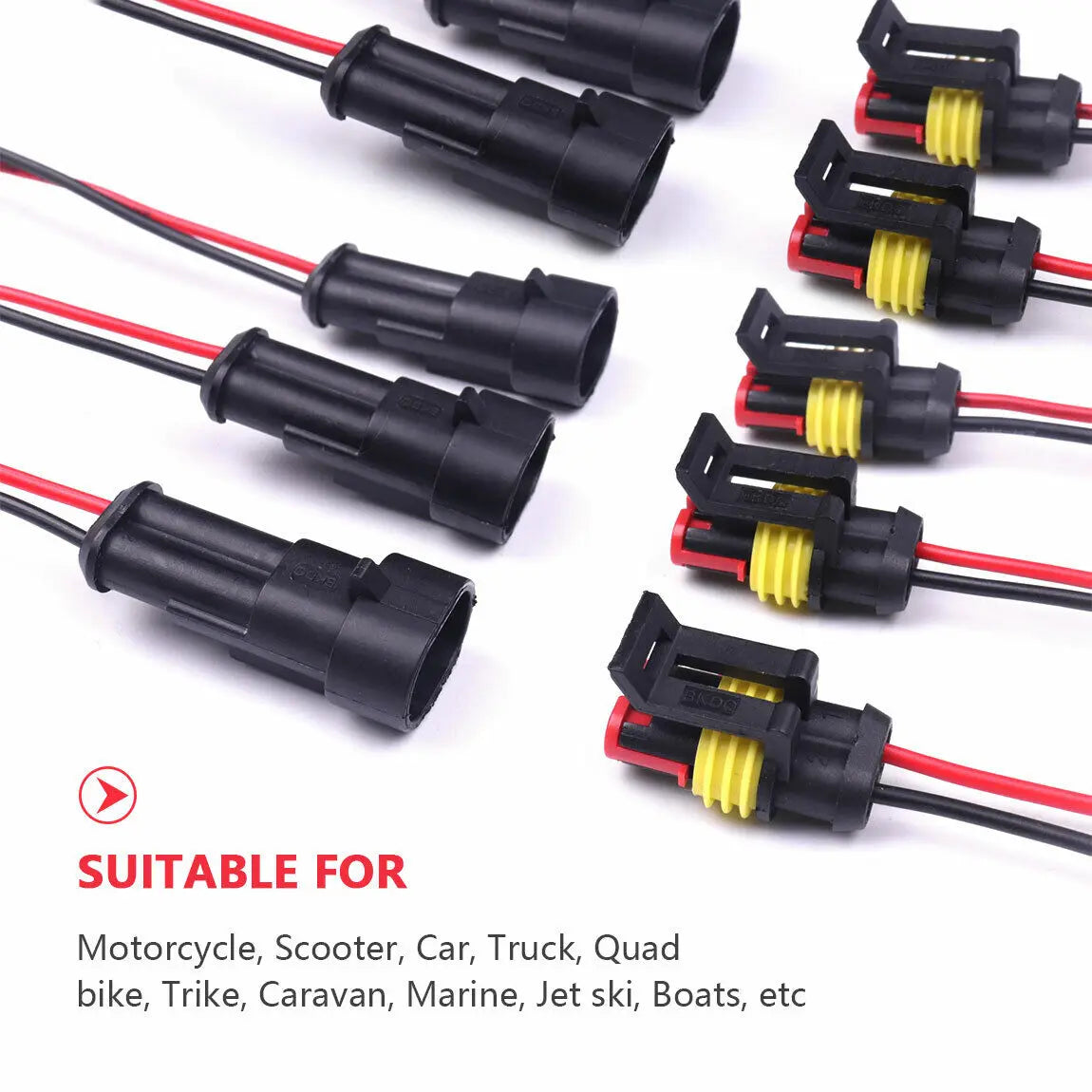 10pcs 5 Sets Waterproof Automotive Male Female Electrical Connectors