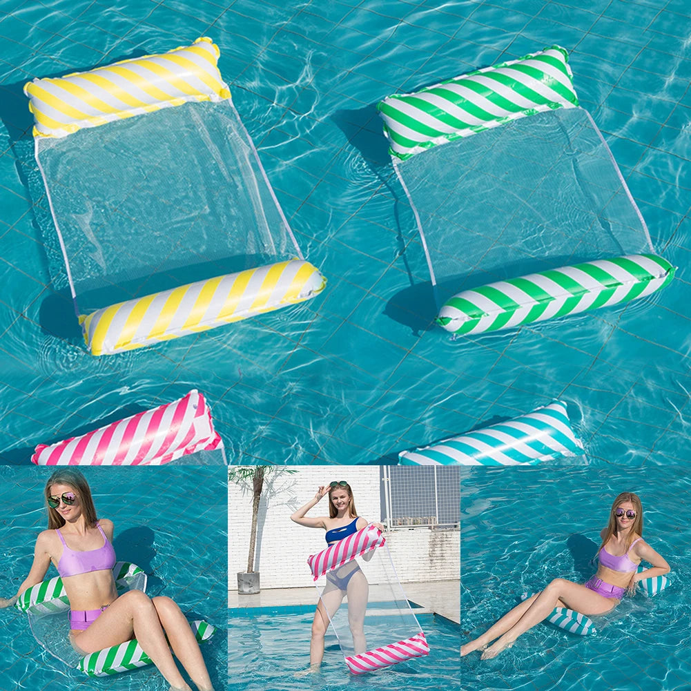 Foldable Floating Water Hammock Float Lounger Inflatable Pool Mat