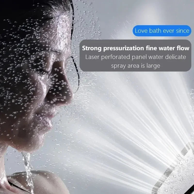 300-Hole Square Hand-Held Pressurized Shower Head Shower Nozzle Bath