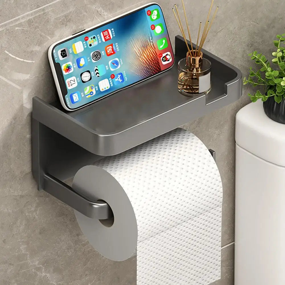 Wall Mounted Toilet Paper Holder Rustproof Thickened Plastic Storage