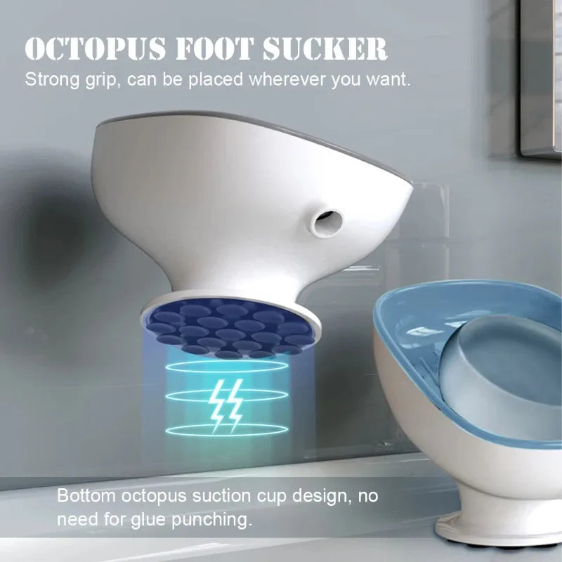 1Pcs Bathroom Soap Dishes Holder Self Draining Soap Box with Super