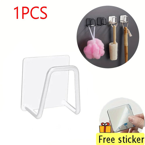 1-2Pcs Kitchen Sink Sponge Rack Drain Storage Holder Self Adhesive