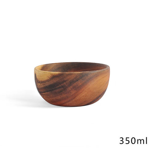 Japanese Retro Wooden Salad Bowl Heat-resistant Wooden Bowl Suitable