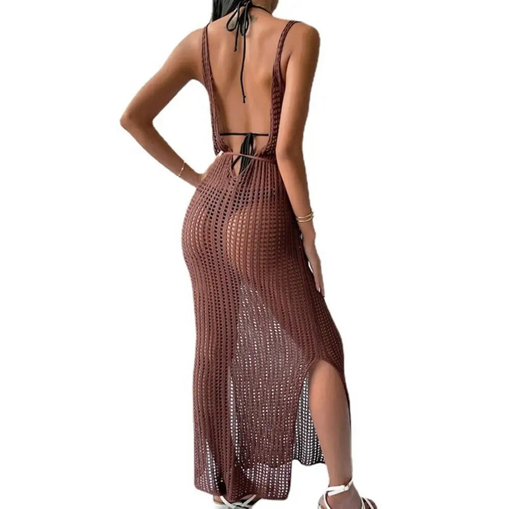 New Sexy S - 3XL Fringe Tassel Knitted Crochet Tunic Beach Cover Up