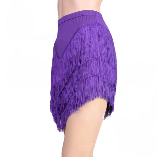Irregular short fringe skirt black latin dress women latin dance