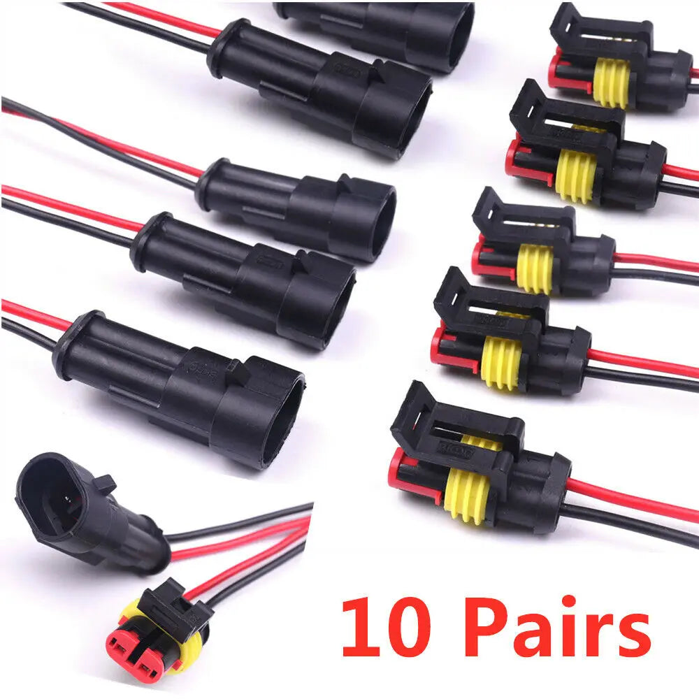 10pcs 5 Sets Waterproof Automotive Male Female Electrical Connectors