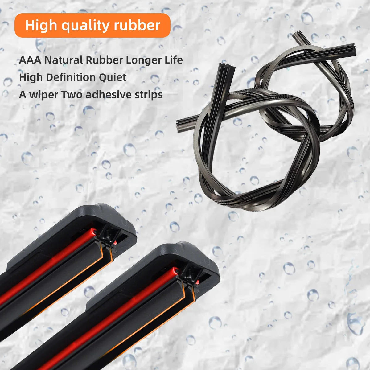 General J/U hook dual rubber strip wiper blade boneless car windshield