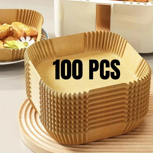 100Pcs Air Fryer Baking Paper Liner Oil-proof Disposable Parchment