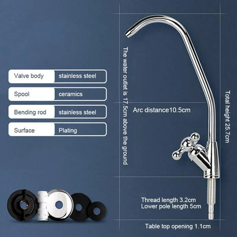 Water Purifier Faucet, Lead-Free Filtered Faucet Fits Reverse Osmosis
