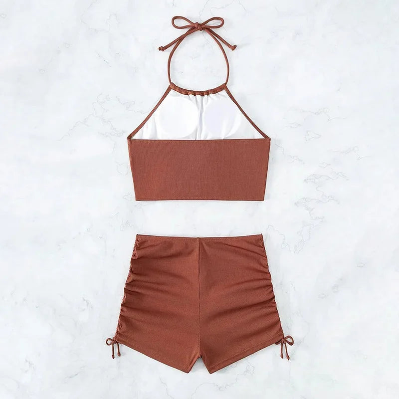 Women Bikini Set High Waist Swimsuit 2 Pieces Sexy Swimwear 2024