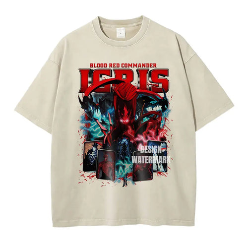 Anime S-Solo L-Leveling Shirts Vintage Washed Sung Jin-Woo T-shirt